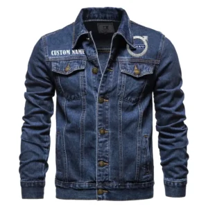 European Luxury Car Maker Denim Jacket, Auto-Inspired Denim Look CAR190 - Dark Blue
