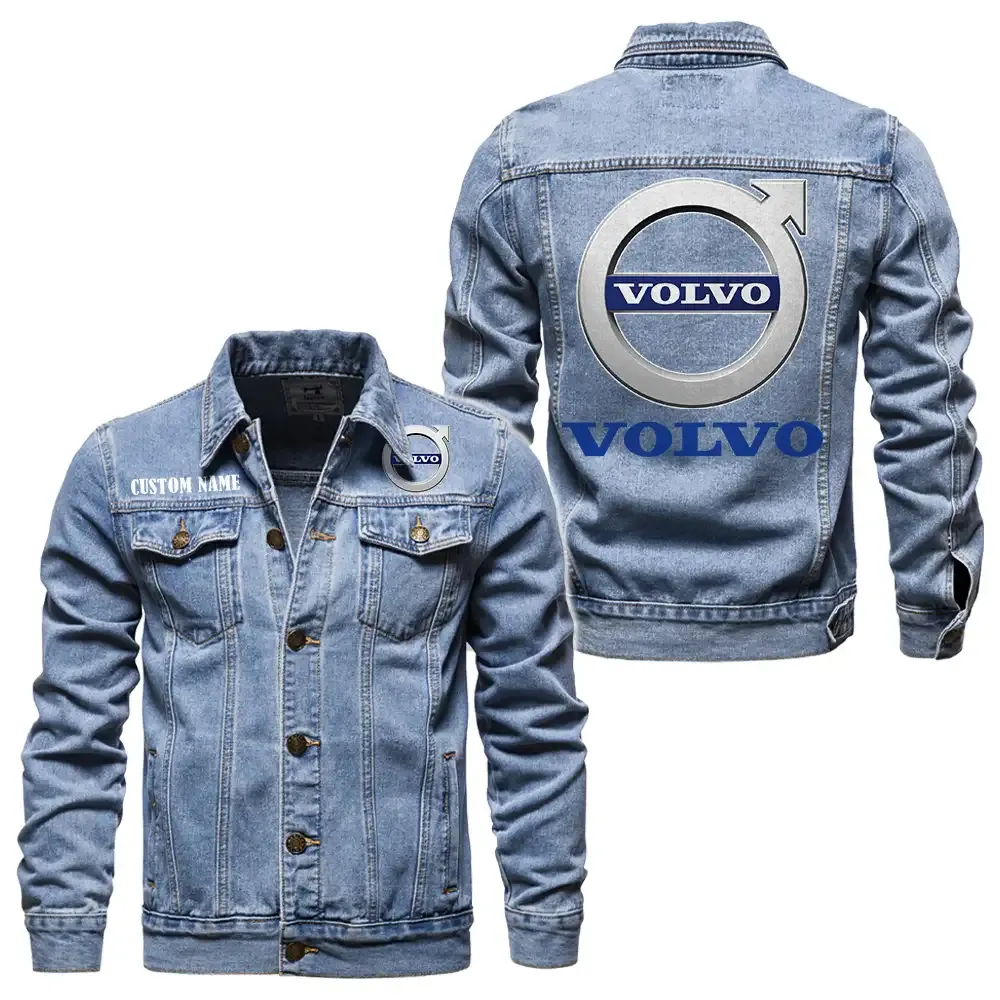 Durable Auto Brand Denim Jacket, Rugged Style Everyday Denim CAR190 - Light Blue