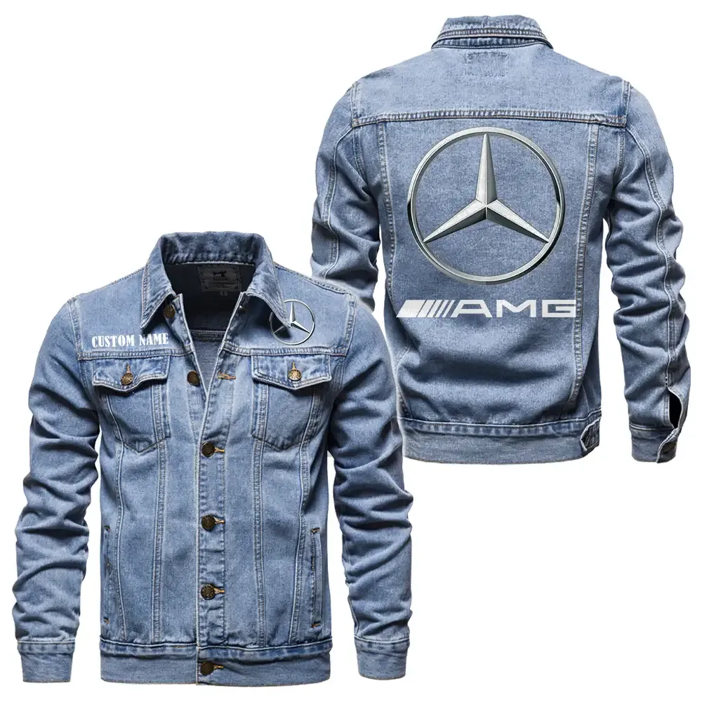Turbocharged Car Denim Jacket, Ride Bold in Denim CAR190 - Light Blue