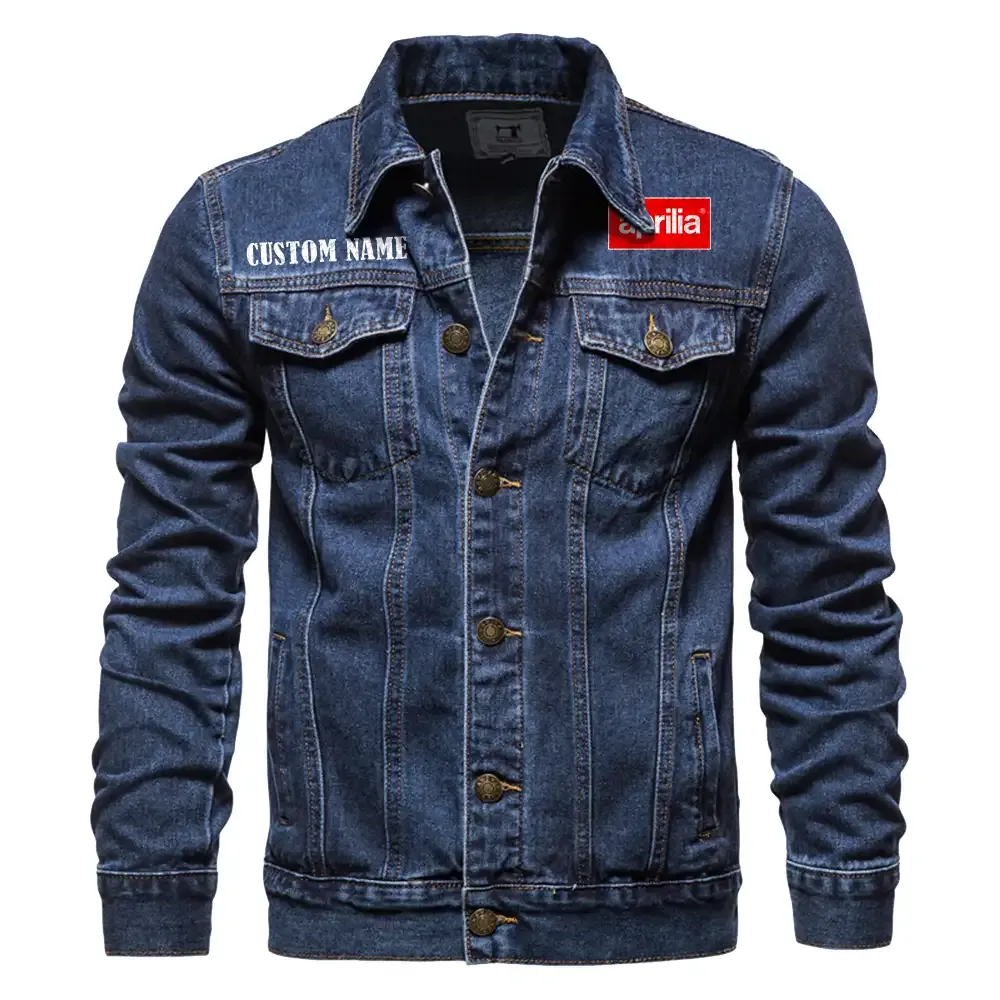 Racing Motorcycle Denim Jacket, Car Lover's Denim Jacket CAR190 - Dark Blue