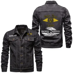 Muscle Motorcycle Denim Jacket, Streetwear Denim with Attitude CAR190 - Black