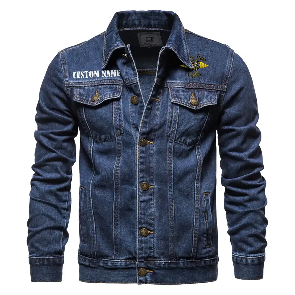 Heavyweight Bike Denim Jacket, True Gearhead Denim Look CAR190 - Dark Blue