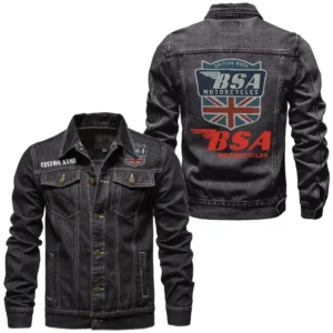 Old-School Motorcycle Denim Jacket, Road-Ready Denim Jacket CAR190 - Black