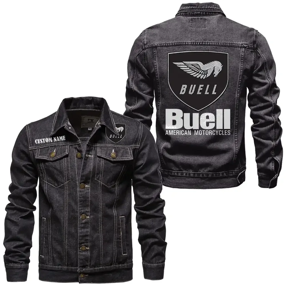 Track-Inspired Ride Denim Jacket, Classic Fit Gearhead Spirit CAR190 - Black