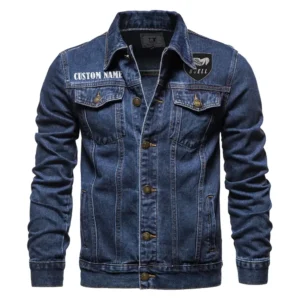 High-Performance Ride Denim Jacket, Rugged Jacket Garage Comfort CAR190 - Dark Blue