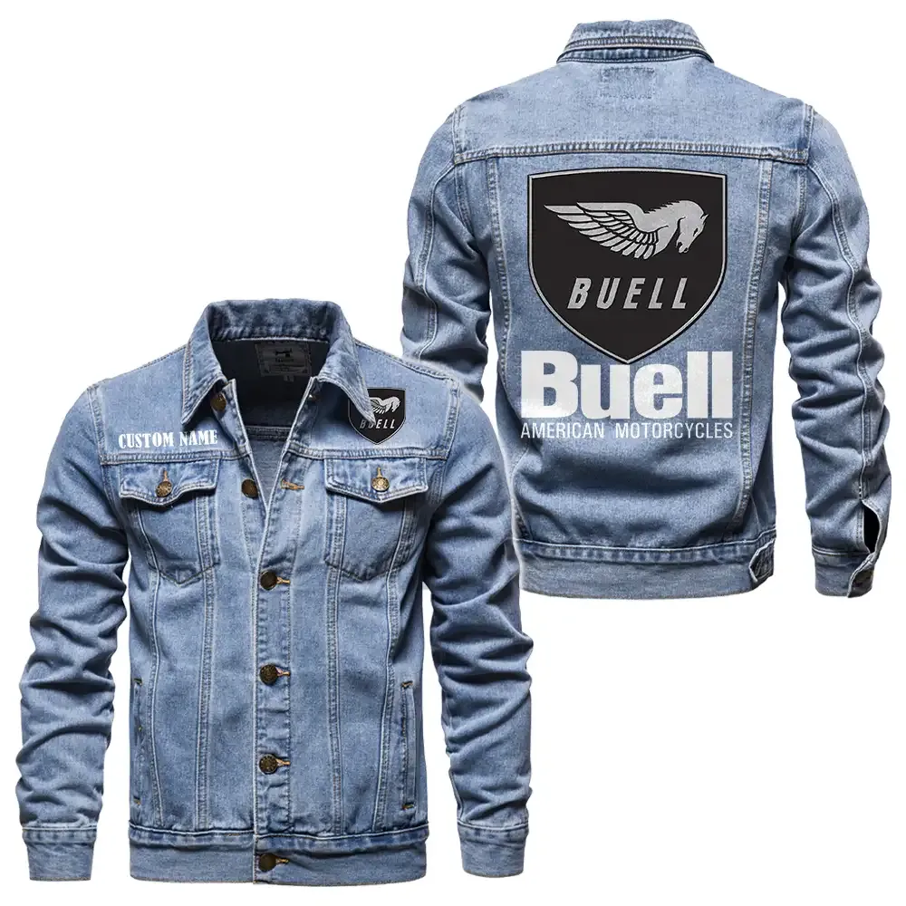 Rider’s Choice Bike Denim Jacket, Performance Denim for Riders CAR190 - Light Blue