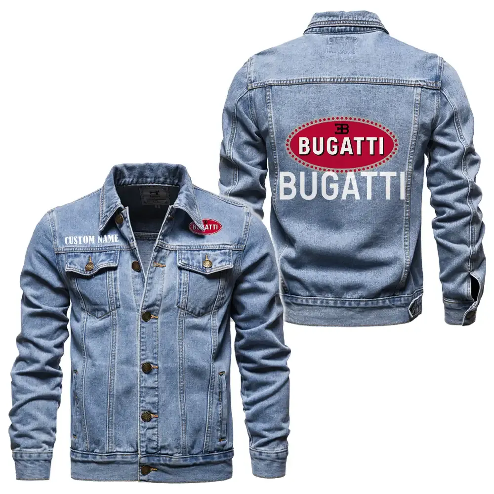 Ultra-Luxury Sports Car Denim Jacket, Rugged Jacket Garage Comfort CAR190 - Light Blue