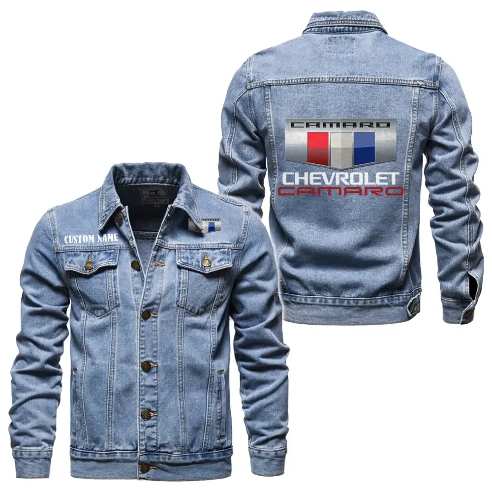 Classic American Muscle Denim Jacket, All-Season Denim for Riders CAR190 - Light Blue