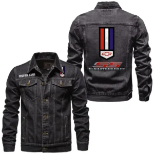 Bold Sport Car Denim Jacket, Road-Ready Denim Jacket CAR190 - Black