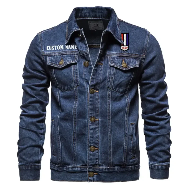 High-Power Coupe Denim Jacket, Motorcycle Pride Denim Style CAR190 - Dark Blue