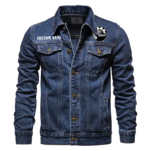 Off-Road Adventure Bike Denim Jacket, Rugged Denim for Gearheads CAR190 - Dark Blue