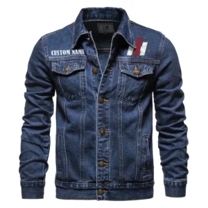Farm Tractor Denim Jacket, Rider Lifestyle Denim Jacket CAR190 - Dark Blue