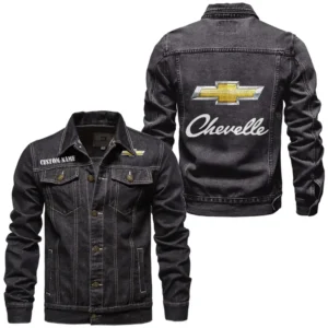 Classic Muscle Car Denim Jacket, Garage-Ready Denim Wear CAR190 - Black