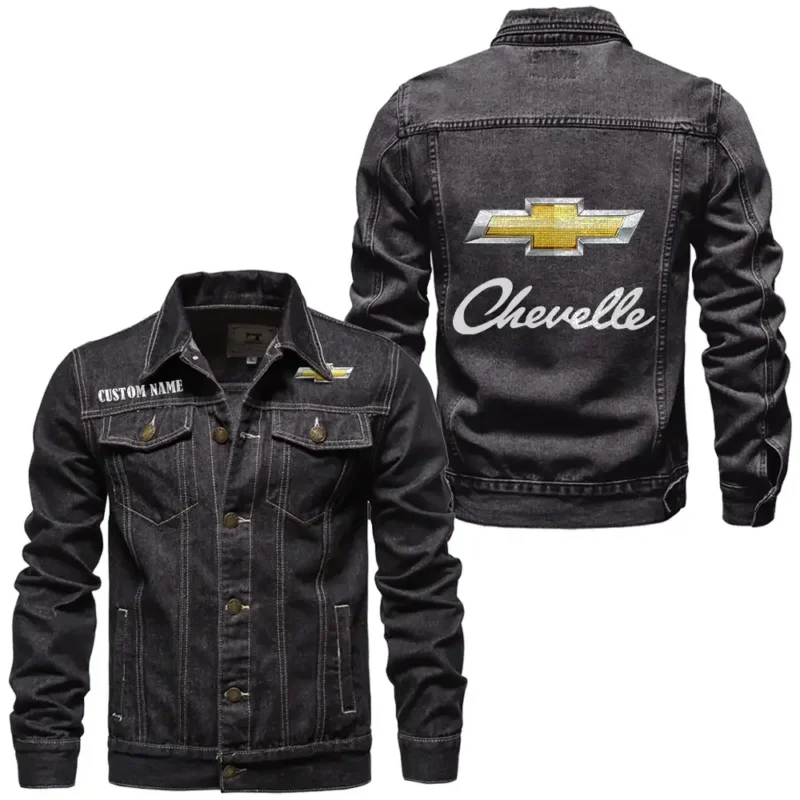 Classic Muscle Car Denim Jacket, Garage-Ready Denim Wear CAR190 - Black