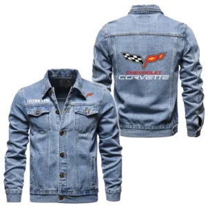 Classic Muscle Car Denim Jacket, Car Lover's Denim Jacket CAR190 - Light Blue