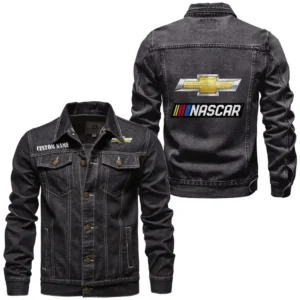 High-Performance Racer Denim Jacket, Durable Denim Road Spirit CAR190 - Black