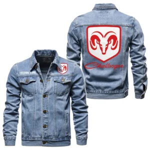 High-Horsepower Muscle Car Denim Jacket, Auto-Inspired Denim Look CAR190 - Light Blue