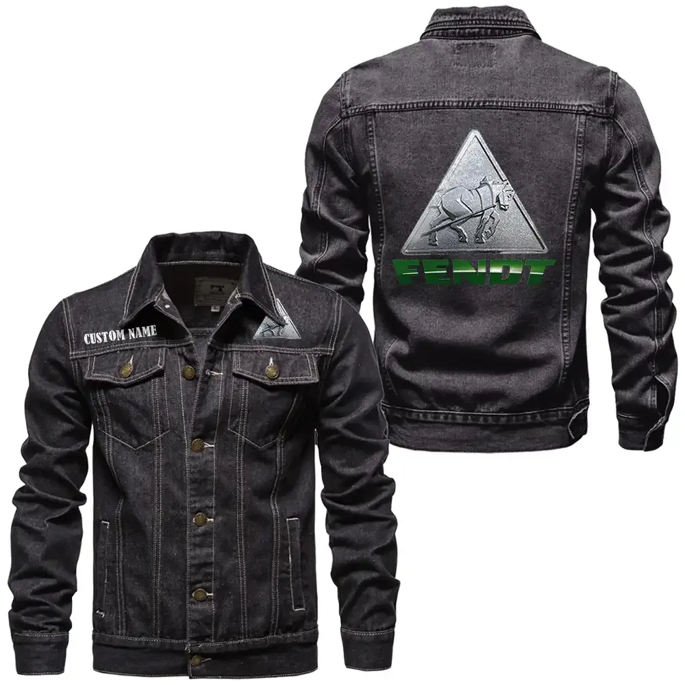 Precision Farming Tractor Denim Jacket, Rugged Denim for Gearheads CAR190 - Black