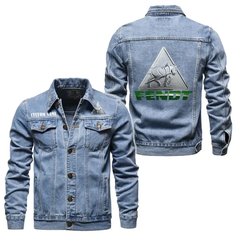 Modern Agriculture Tractor Denim Jacket, Streetwear Denim with Attitude CAR190 - Light Blue