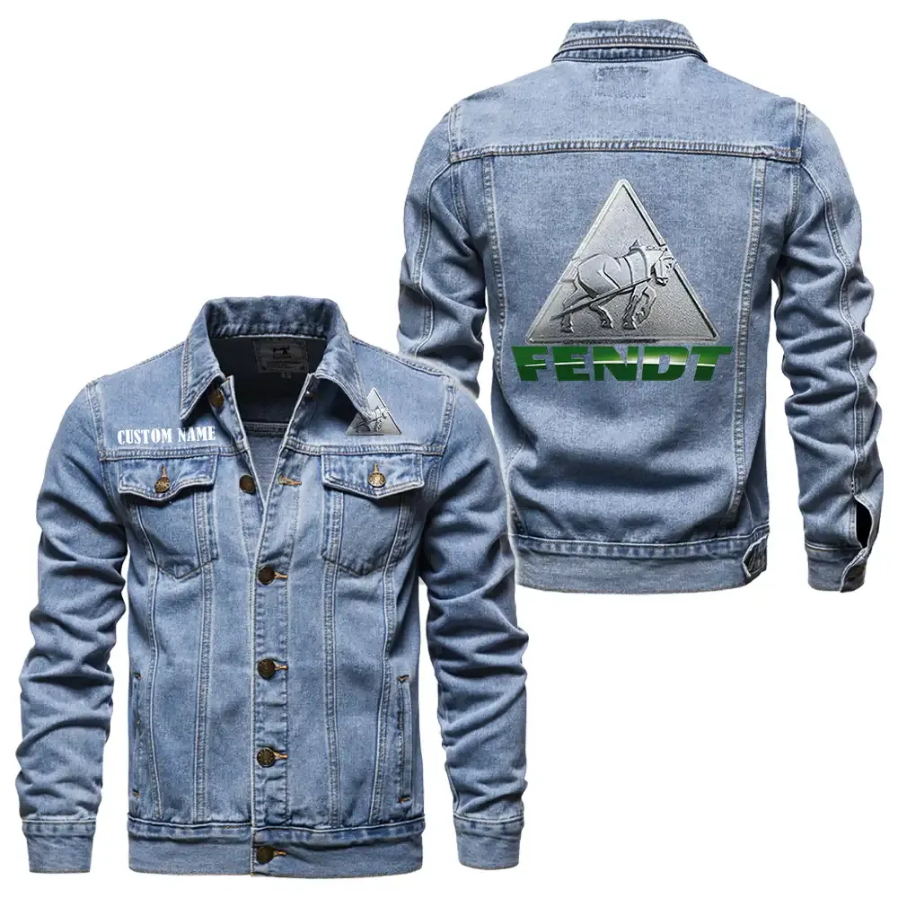 Modern Agriculture Tractor Denim Jacket, Streetwear Denim with Attitude CAR190 - Light Blue