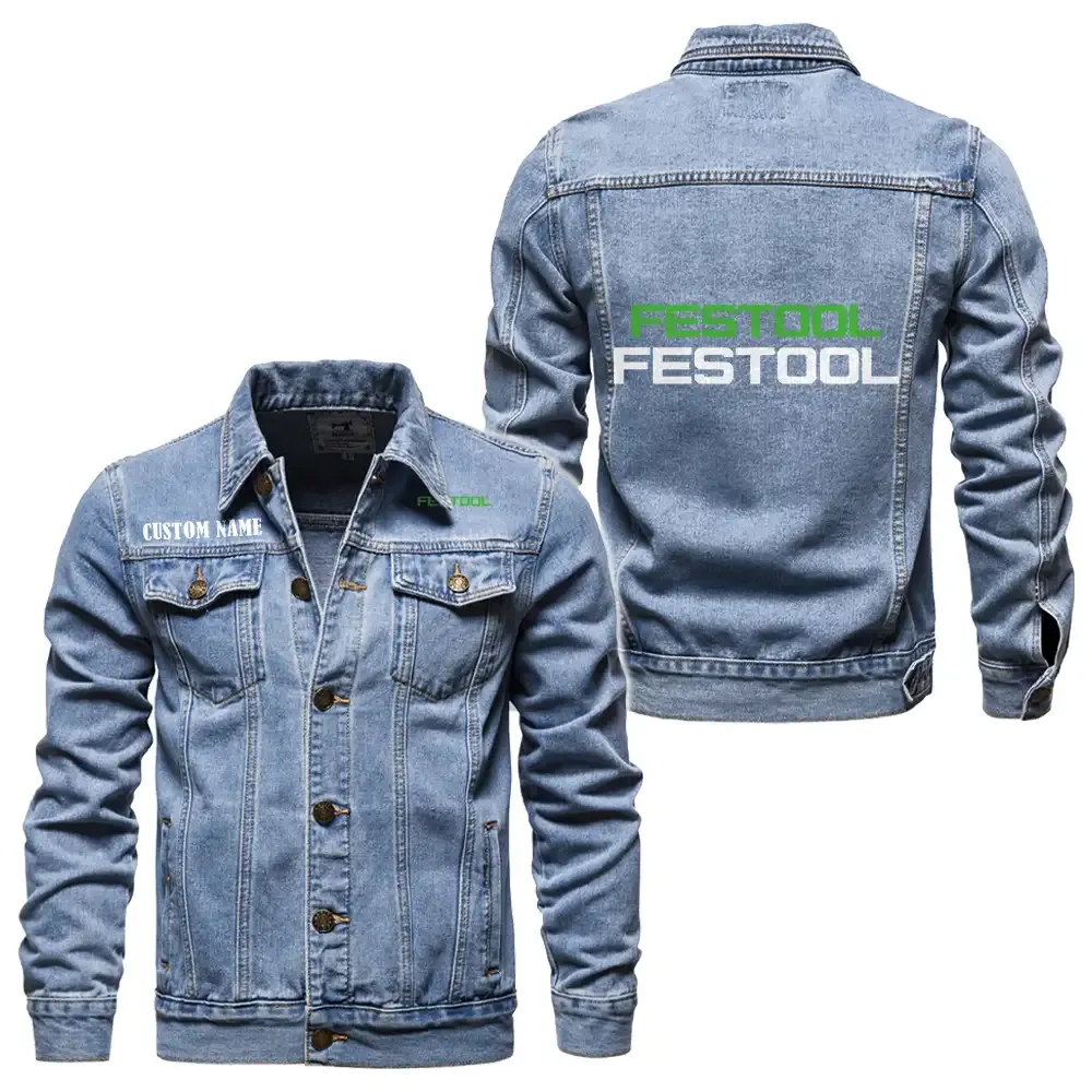 Woodworking Tools Denim Jacket, Classic Fit Gearhead Spirit CAR190 - Light Blue