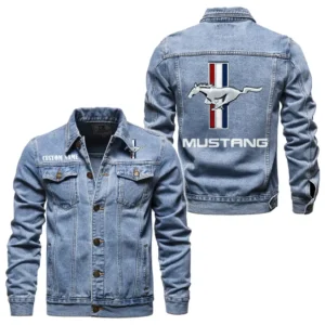 Two-Door Sports Car Denim Jacket, Durable Denim Road Spirit CAR190 - Light Blue