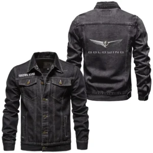Highway Motorcycle Denim Jacket, Motorcycle Pride Denim Style CAR190 - Black