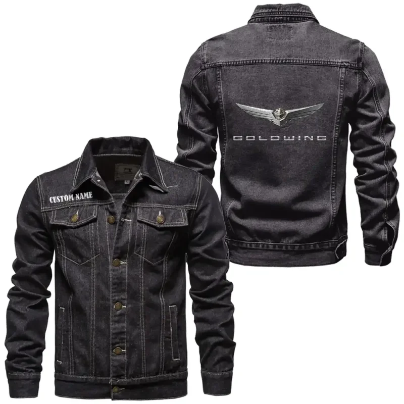 Highway Motorcycle Denim Jacket, Motorcycle Pride Denim Style CAR190 - Black