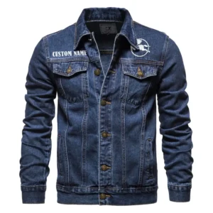 Powerhaul Motors Denim Jacket, Auto-Inspired Denim Look CAR190 - Dark Blue