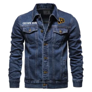 Construction Loader Denim Jacket, Auto-Inspired Denim Look CAR190 - Dark Blue