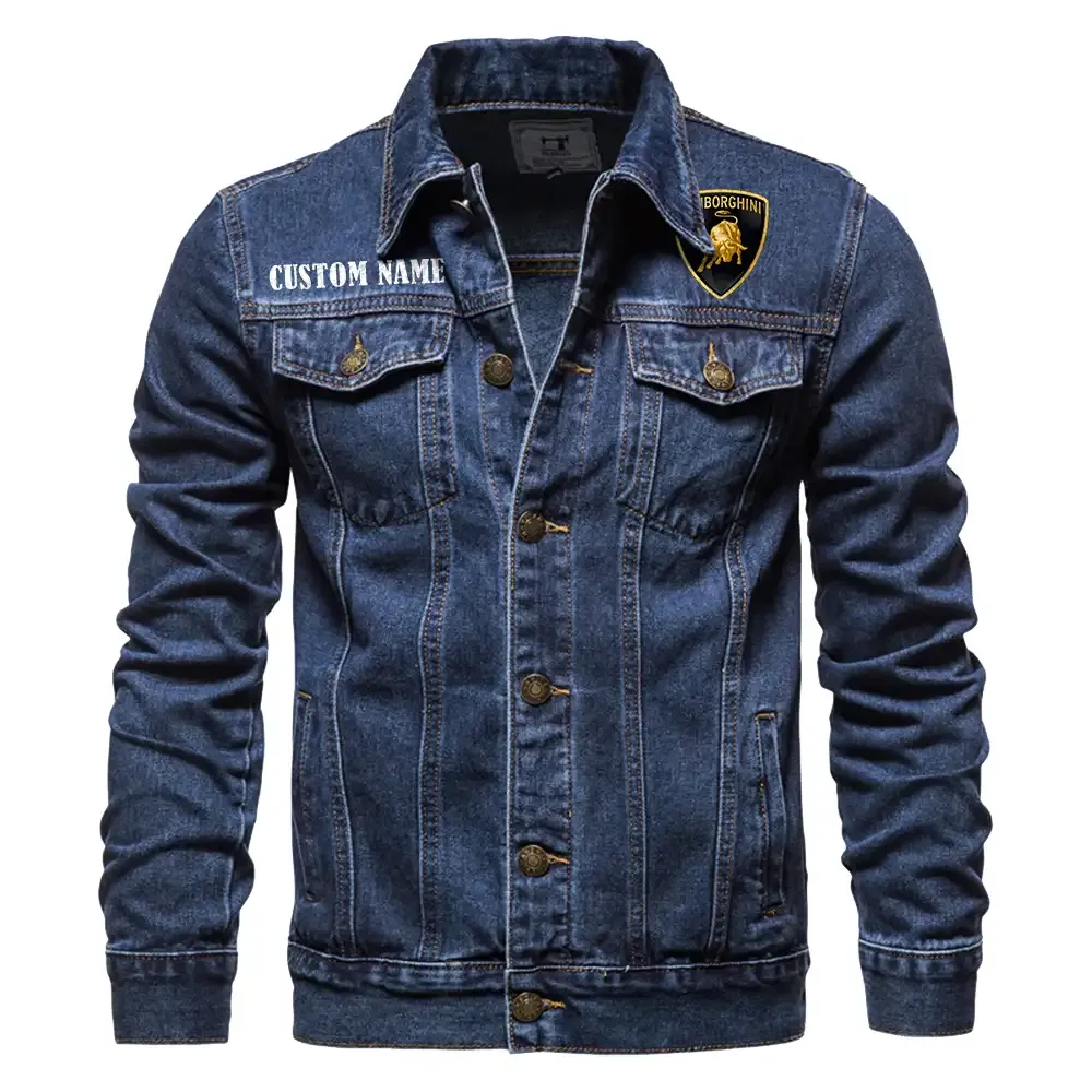 Iconic Supercar Ride Denim Jacket, Road-Ready Denim Jacket CAR190 - Dark Blue