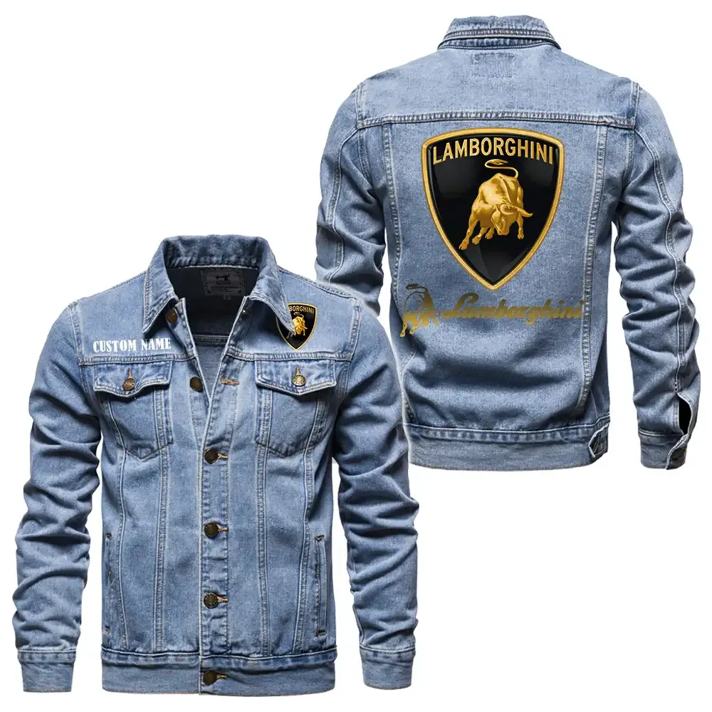 Track-Ready Supercar Denim Jacket, Ride Bold in Denim CAR190 - Light Blue