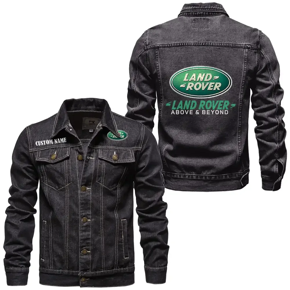 Off-Road Vehicle Brand Denim Jacket, Classic Fit Gearhead Spirit CAR190 - Black