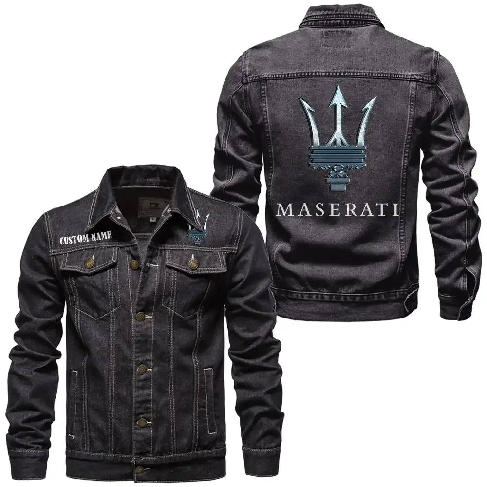 Italian Sports Car Denim Jacket, Garage Life Denim Jacket CAR190 - Black