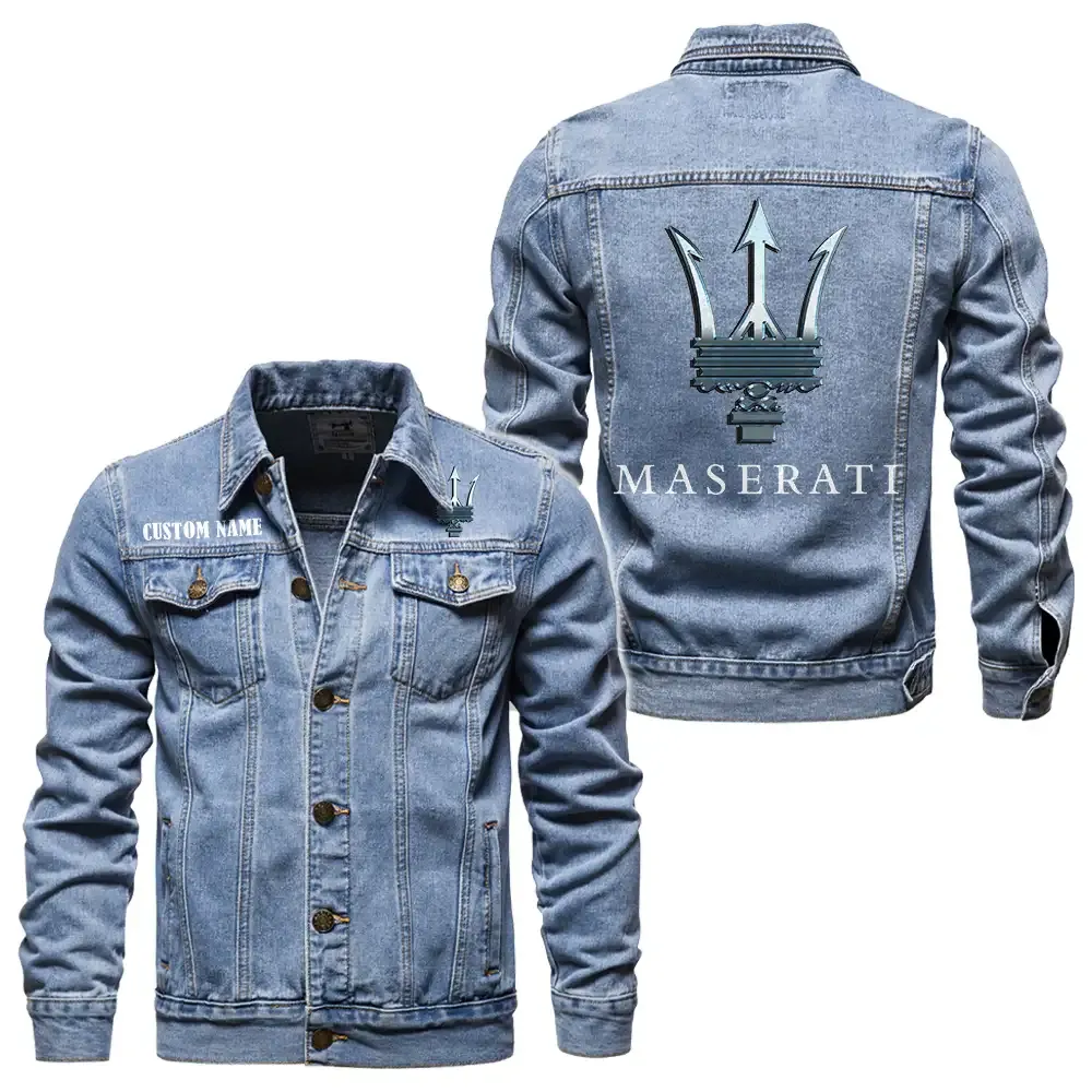 Italian Sports Car Denim Jacket, Denim Jacket Built Tough CAR190 - Light Blue