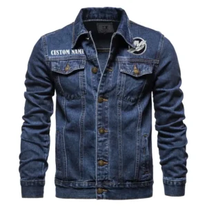Marine Engine Denim Jacket, Denim Strength for Drivers CAR190 - Dark Blue