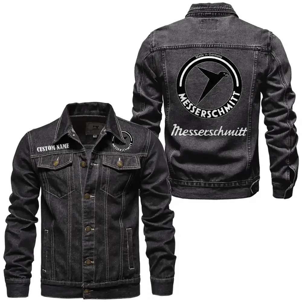 Classic Three-Wheeler Denim Jacket, Performance Denim for Riders CAR190 - Black