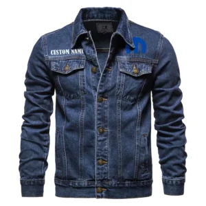American Auto Upgrades Denim Jacket, Durable Denim Road Spirit CAR190 - Dark Blue