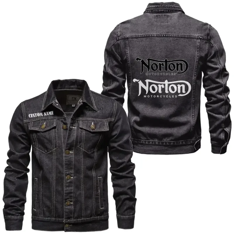Cafe Racer Denim Jacket, Denim Jacket Built Tough CAR190 - Black
