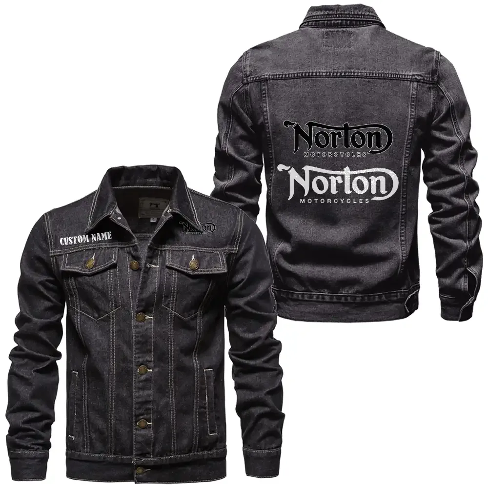 Cafe Racer Denim Jacket, Denim Jacket Built Tough CAR190 - Black