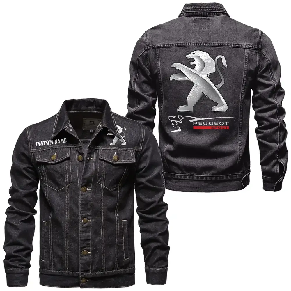 Practical Hatchback Denim Jacket, Auto-Inspired Denim Look CAR190 - Black