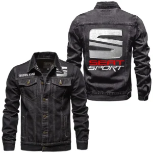 Stylish Sedan Denim Jacket, All-Season Denim for Riders CAR190 - Black