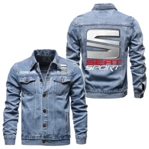 Family Sedan Denim Jacket, Denim Strength for Drivers CAR190 - Light Blue