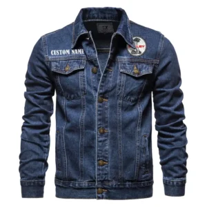 Muscle Car Denim Jacket, Denim Jacket Built Tough CAR190 - Dark Blue