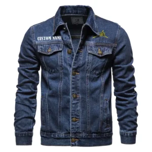 Enduro Motorcycle Denim Jacket, Rugged Style Everyday Denim CAR190 - Dark Blue
