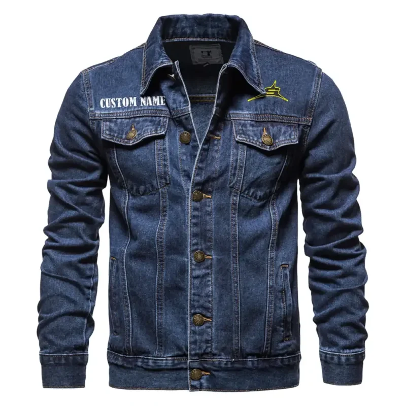 Enduro Motorcycle Denim Jacket, Rugged Style Everyday Denim CAR190 - Dark Blue