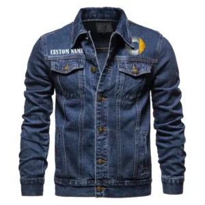Eco-Friendly Car Denim Jacket, Rider Lifestyle Denim Jacket CAR190 - Dark Blue