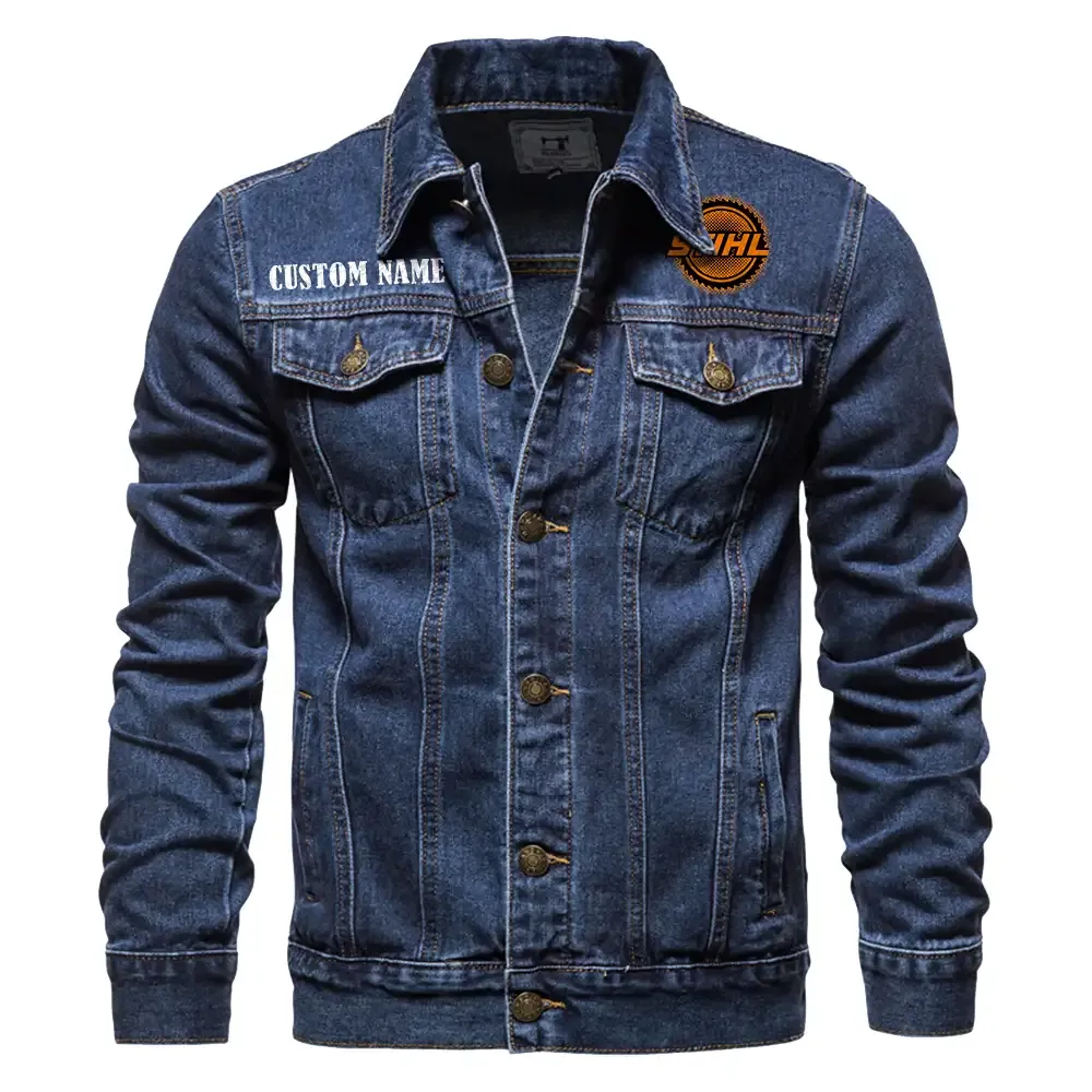 Woodcutting Gear Denim Jacket, Auto-Inspired Denim Look CAR190 - Dark Blue