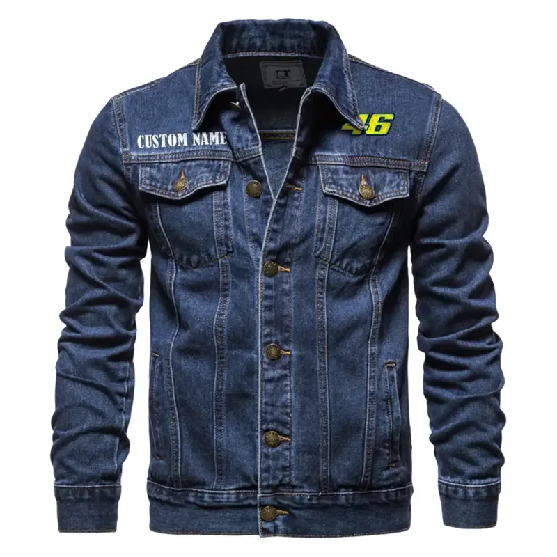 Two-Wheel Champion Denim Jacket, Classic Fit Gearhead Spirit CAR190 - Dark Blue