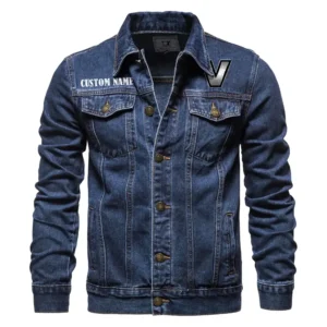 Modern Farm Tractor Denim Jacket, Motorcycle Pride Denim Style CAR190 - Dark Blue